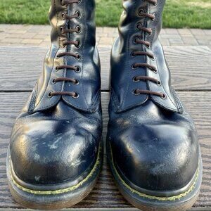 Dr. Martens Vintage MIE Double-Stitch 10-Eye Steel-Toe Boots Navy UK11 / US12